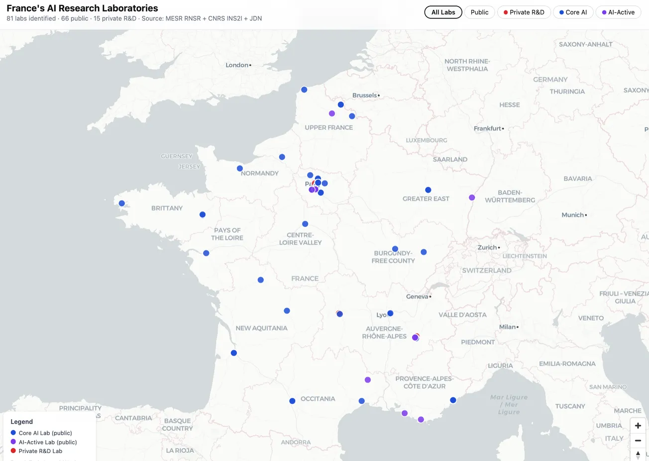 France's 81 Public And Private AI Research Laboratories